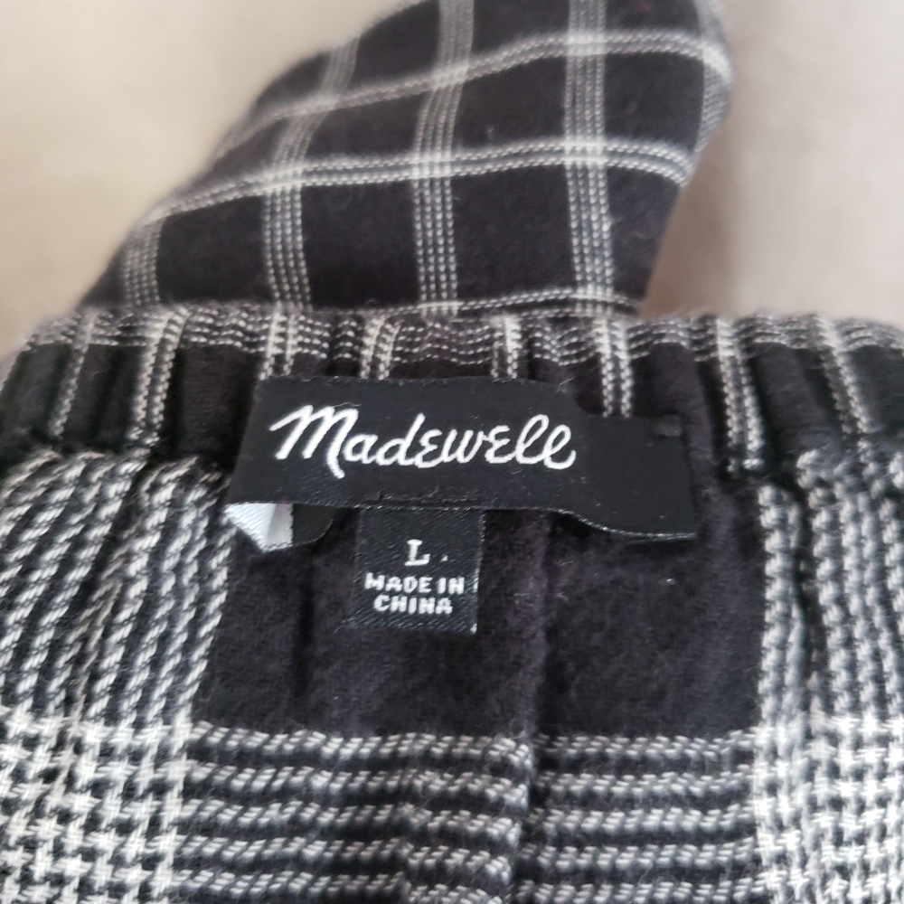 NWOT Madewell black checked off the shoulder flannel crop top Womens Lar… - Picture 6 of 6
